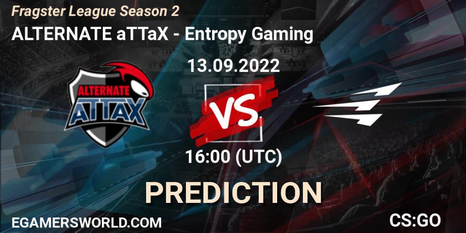 ALTERNATE aTTaX vs Entropy Gaming: Match Prediction. 13.09.2022 at 16:00, Counter-Strike (CS2), Fragster League Season 2