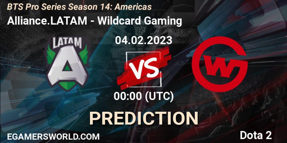Alliance.LATAM vs Wildcard Gaming: Match Prediction. 04.02.23, Dota 2, BTS Pro Series Season 14: Americas