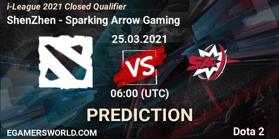 ShenZhen vs Sparking Arrow Gaming: Match Prediction. 25.03.2021 at 06:03, Dota 2, i-League 2021 Closed Qualifier