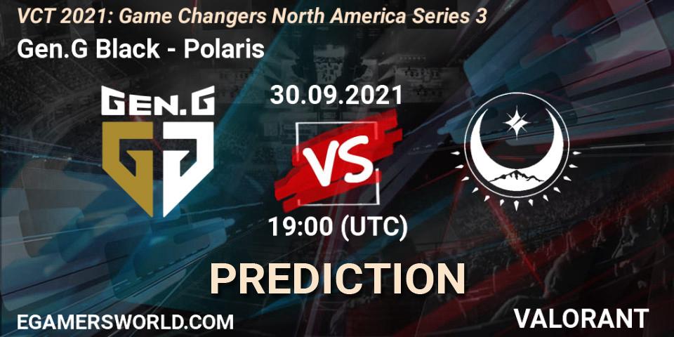 Gen.G Black vs Polaris: Match Prediction. 30.09.2021 at 22:00, VALORANT, VCT 2021: Game Changers North America Series 3