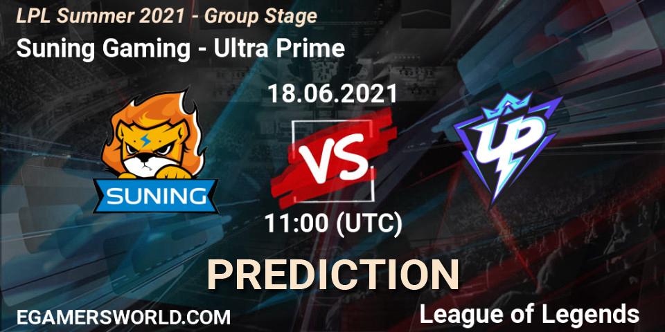Suning Gaming vs Ultra Prime: Match Prediction. 18.06.2021 at 12:00, LoL, LPL Summer 2021 - Group Stage