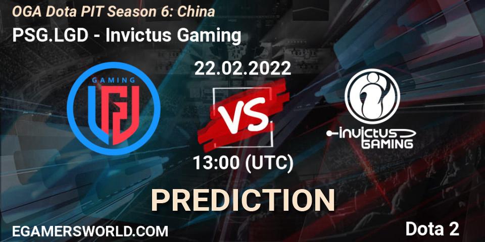 PSG.LGD vs Invictus Gaming: Match Prediction. 22.02.22, Dota 2, OGA Dota PIT Season 6: China