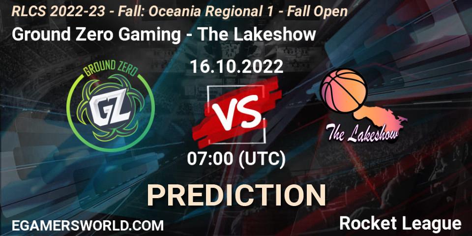 Ground Zero Gaming vs The Lakeshow: Match Prediction. 16.10.2022 at 07:00, Rocket League, RLCS 2022-23 - Fall: Oceania Regional 1 - Fall Open