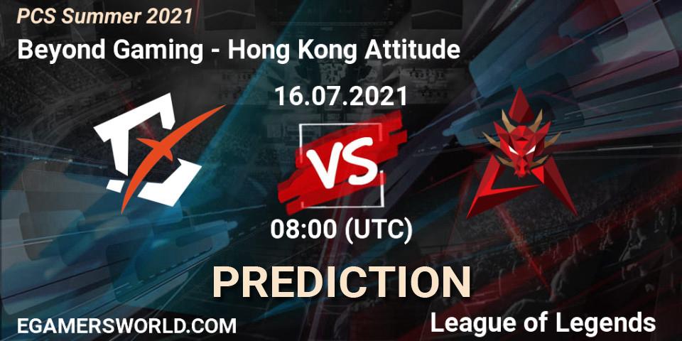 Beyond Gaming vs Hong Kong Attitude: Match Prediction. 16.07.2021 at 08:00, LoL, PCS Summer 2021
