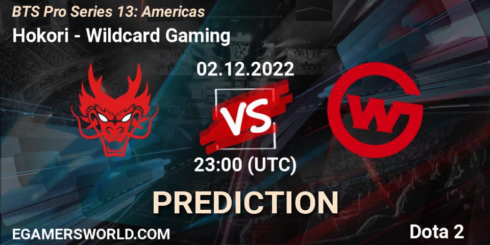 Hokori vs Wildcard Gaming: Match Prediction. 02.12.22, Dota 2, BTS Pro Series 13: Americas