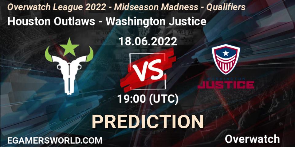 Houston Outlaws vs Washington Justice: Match Prediction. 18.06.22, Overwatch, Overwatch League 2022 - Midseason Madness - Qualifiers