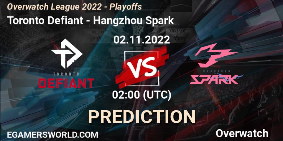 Toronto Defiant vs Hangzhou Spark: Match Prediction. 02.11.22, Overwatch, Overwatch League 2022 - Playoffs