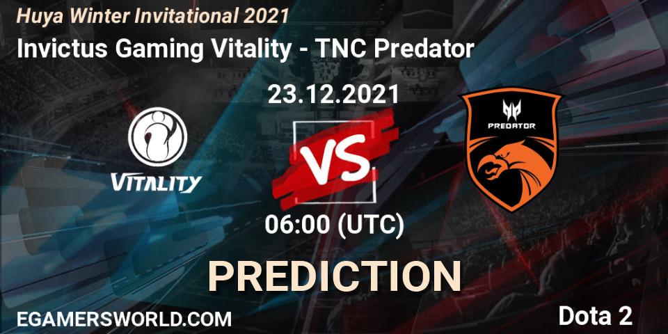 Invictus Gaming Vitality vs TNC Predator: Match Prediction. 23.12.21, Dota 2, Huya Winter Invitational 2021