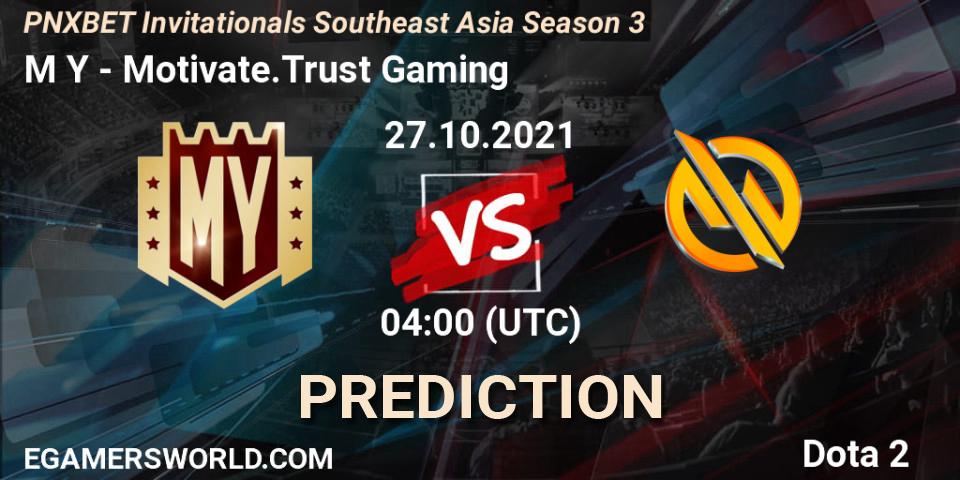 M Y vs Motivate.Trust Gaming: Match Prediction. 27.10.2021 at 08:05, Dota 2, PNXBET Invitationals Southeast Asia Season 3