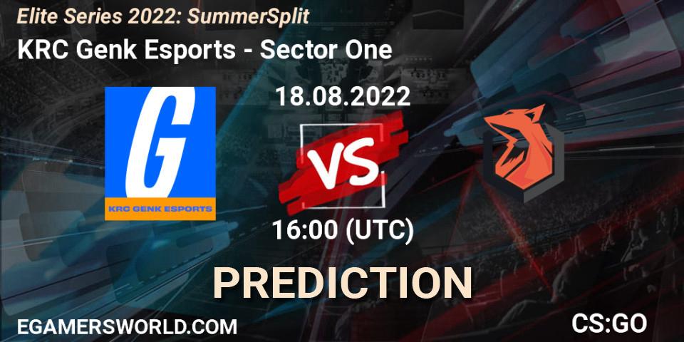 KRC Genk Esports vs Sector One: Match Prediction. 18.08.2022 at 16:00, Counter-Strike (CS2), Elite Series 2022: Summer Split
