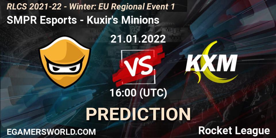 SMPR Esports vs Kuxir's Minions: Match Prediction. 21.01.2022 at 16:00, Rocket League, RLCS 2021-22 - Winter: EU Regional Event 1