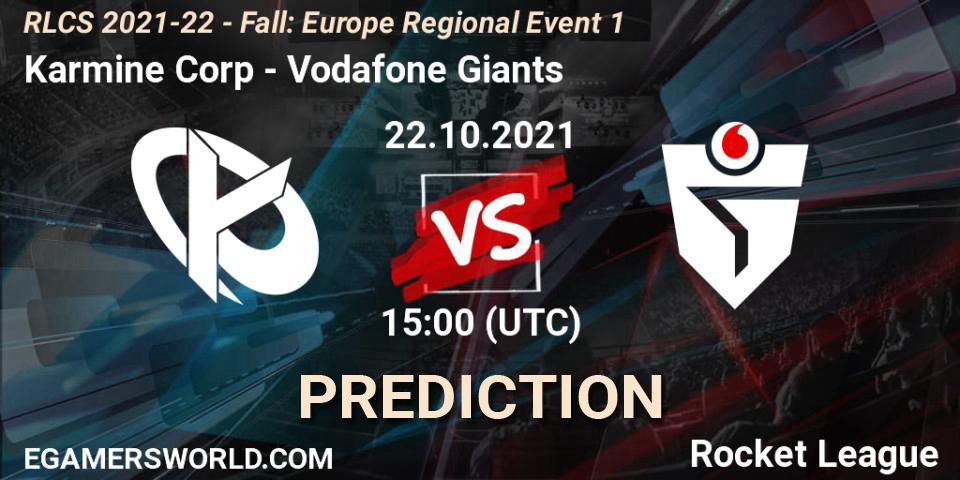 Karmine Corp vs Vodafone Giants: Match Prediction. 22.10.2021 at 15:00, Rocket League, RLCS 2021-22 - Fall: Europe Regional Event 1