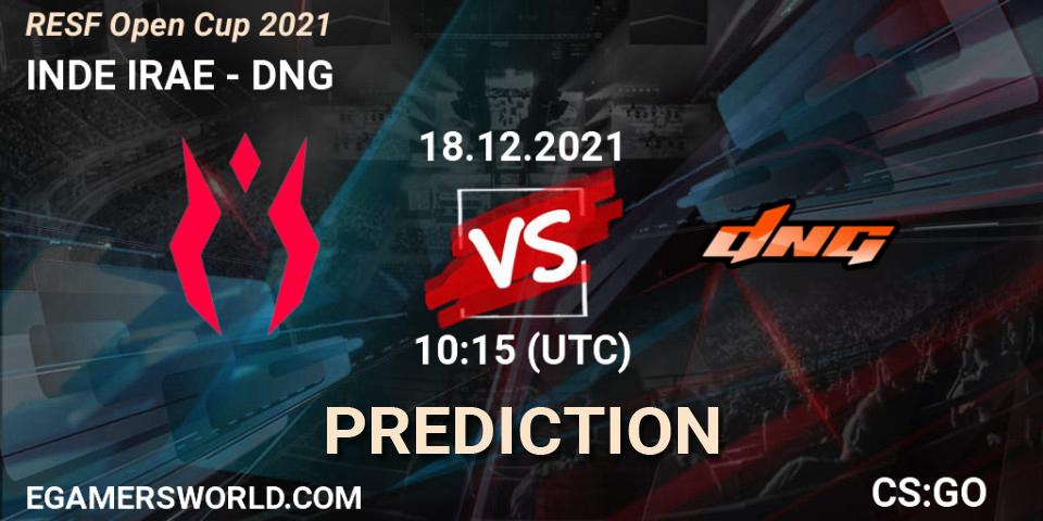 INDE IRAE vs DNG: Match Prediction. 18.12.2021 at 10:15, Counter-Strike (CS2), RESF Open Cup 2021