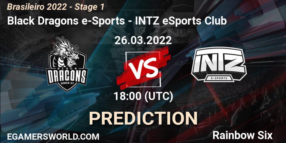 Black Dragons e-Sports vs INTZ eSports Club: Match Prediction. 26.03.22, Rainbow Six, Brasileirão 2022 - Stage 1