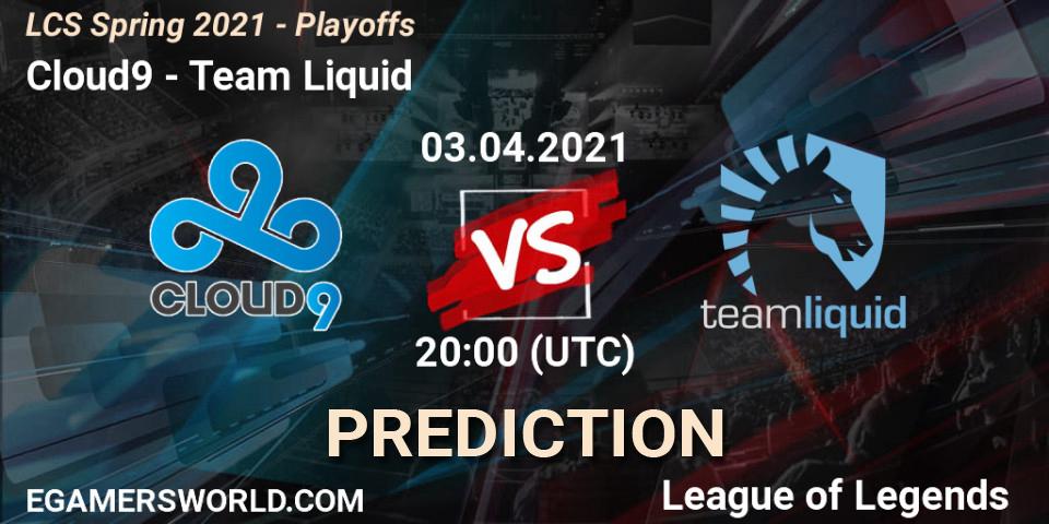 Cloud9 vs Team Liquid: Match Prediction. 03.04.2021 at 20:00, LoL, LCS Spring 2021 - Playoffs