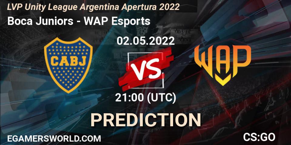 Boca Juniors vs WAP Esports: Match Prediction. 02.05.2022 at 21:00, Counter-Strike (CS2), LVP Unity League Argentina Apertura 2022