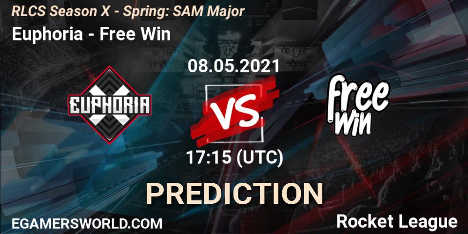 Euphoria vs Free Win: Match Prediction. 08.05.2021 at 17:15, Rocket League, RLCS Season X - Spring: SAM Major