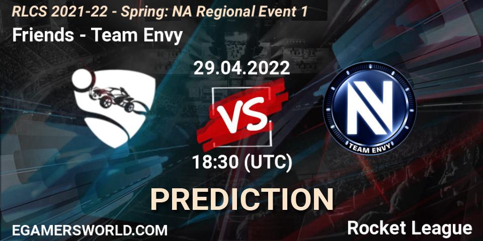 Friends vs Team Envy: Match Prediction. 29.04.22, Rocket League, RLCS 2021-22 - Spring: NA Regional Event 1
