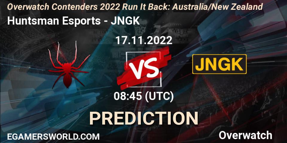 Huntsman Esports vs JNGK: Match Prediction. 17.11.2022 at 10:00, Overwatch, Overwatch Contenders 2022 - Australia/New Zealand - November