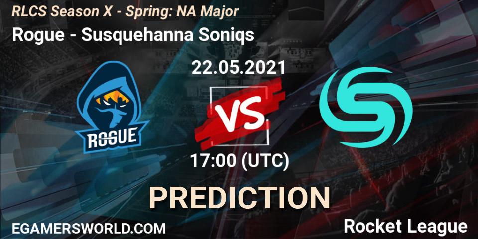 Rogue vs Susquehanna Soniqs: Match Prediction. 22.05.2021 at 17:00, Rocket League, RLCS Season X - Spring: NA Major