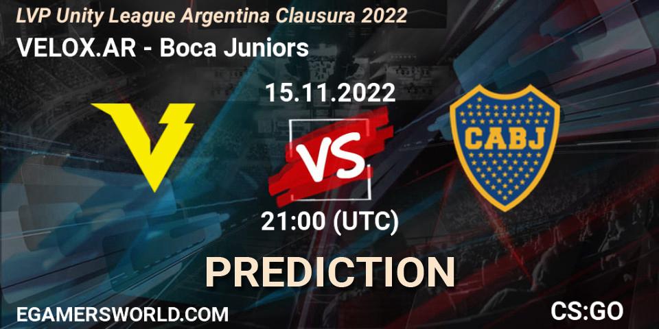 VELOX.AR vs Boca Juniors: Match Prediction. 15.11.2022 at 21:00, Counter-Strike (CS2), LVP Unity League Argentina Clausura 2022