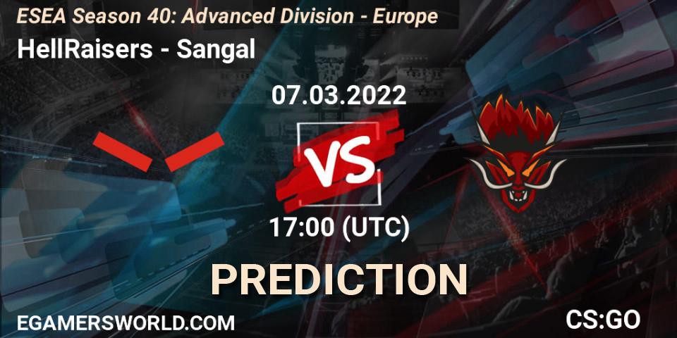 HellRaisers vs Sangal: Match Prediction. 07.03.22, CS2 (CS:GO), ESEA Season 40: Advanced Division - Europe