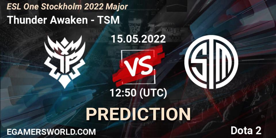 Thunder Awaken vs TSM: Match Prediction. 15.05.2022 at 12:44, Dota 2, ESL One Stockholm 2022 Major