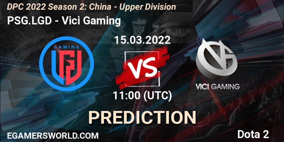 PSG.LGD vs Vici Gaming: Match Prediction. 15.03.2022 at 10:04, Dota 2, DPC 2021/2022 Tour 2 (Season 2): China Division I (Upper)