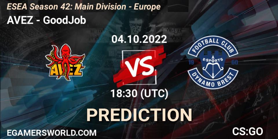 AVEZ vs GoodJob: Match Prediction. 03.10.22, CS2 (CS:GO), ESEA Season 42: Main Division - Europe