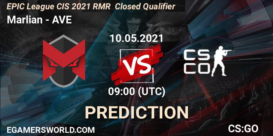 Marlian vs AVE: Match Prediction. 10.05.2021 at 09:00, Counter-Strike (CS2), EPIC League CIS 2021 RMR Closed Qualifier