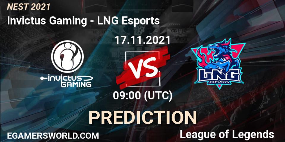 LNG Esports vs Invictus Gaming: Match Prediction. 17.11.2021 at 09:05, LoL, NEST 2021