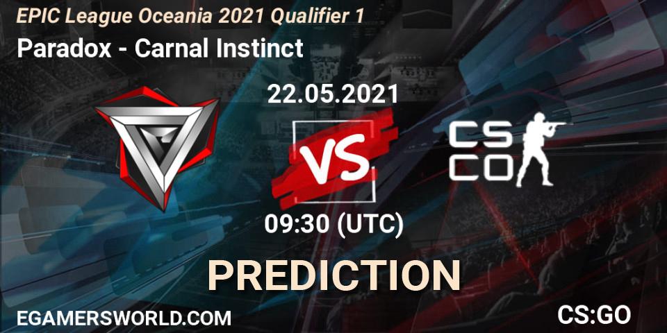 Skyfire vs Carnal Instinct: Match Prediction. 22.05.21, CS2 (CS:GO), EPIC League Oceania 2021 Qualifier 1