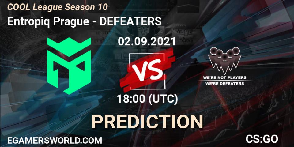 Entropiq Prague vs DEFEATERS: Match Prediction. 02.09.2021 at 18:00, Counter-Strike (CS2), COOL League Season 10