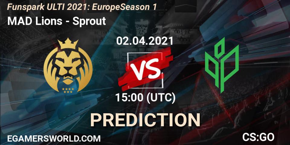 MAD Lions vs Sprout: Match Prediction. 02.04.2021 at 15:30, Counter-Strike (CS2), Funspark ULTI 2021: Europe Season 1