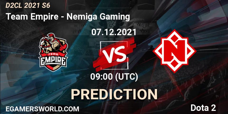 Team Empire vs Nemiga Gaming: Match Prediction. 07.12.2021 at 09:00, Dota 2, Dota 2 Champions League 2021 Season 6