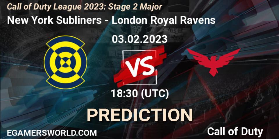 New York Subliners vs London Royal Ravens: Match Prediction. 03.02.2023 at 18:30, Call of Duty, Call of Duty League 2023: Stage 2 Major