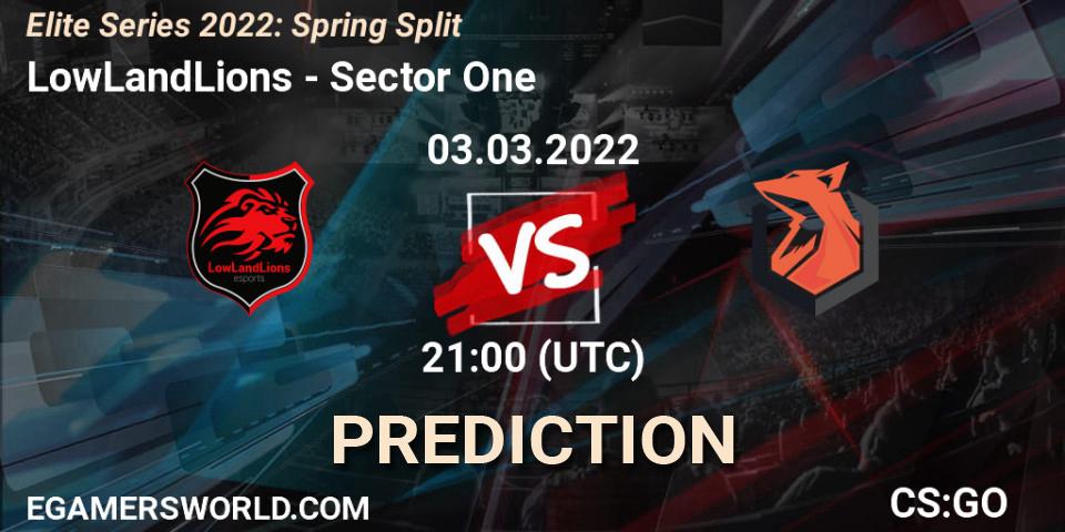 LowLandLions vs Sector One: Match Prediction. 03.03.2022 at 21:00, Counter-Strike (CS2), Elite Series 2022: Spring Split