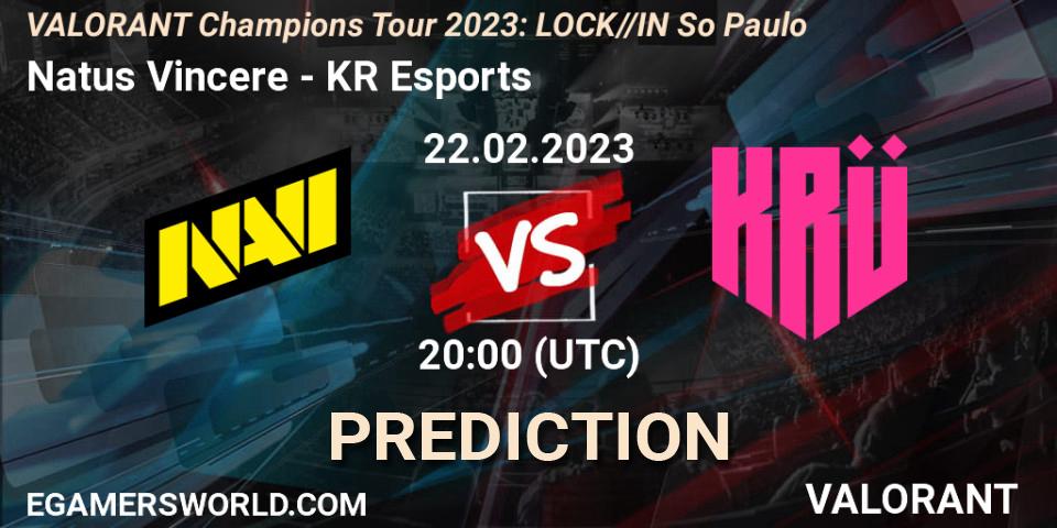 Natus Vincere vs KRÜ Esports: Match Prediction. 22.02.23, VALORANT, VALORANT Champions Tour 2023: LOCK//IN São Paulo