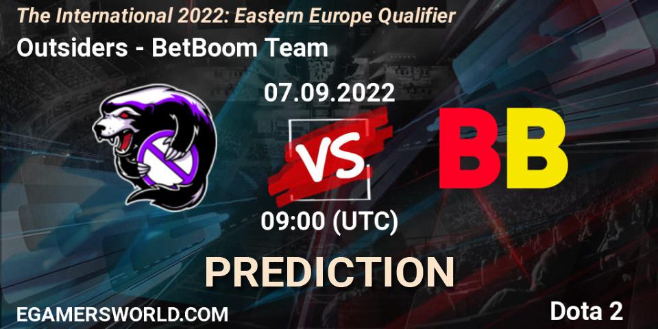 Outsiders vs BetBoom Team: Match Prediction. 07.09.22, Dota 2, The International 2022: Eastern Europe Qualifier