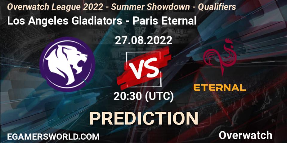 Los Angeles Gladiators vs Paris Eternal: Match Prediction. 27.08.22, Overwatch, Overwatch League 2022 - Summer Showdown - Qualifiers