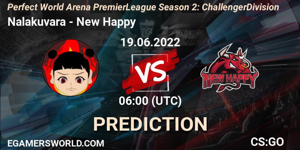 Nalakuvara vs New Happy: Match Prediction. 19.06.2022 at 06:00, Counter-Strike (CS2), Perfect World Arena Premier League Season 2: Challenger Division