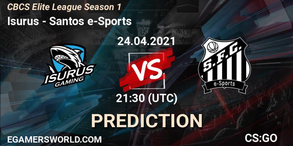 Isurus vs Santos e-Sports: Match Prediction. 24.04.21, CS2 (CS:GO), CBCS Elite League Season 1