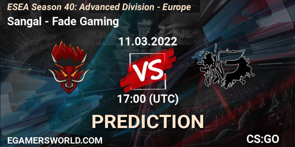 Sangal vs Fade Gaming: Match Prediction. 11.03.2022 at 17:00, Counter-Strike (CS2), ESEA Season 40: Advanced Division - Europe
