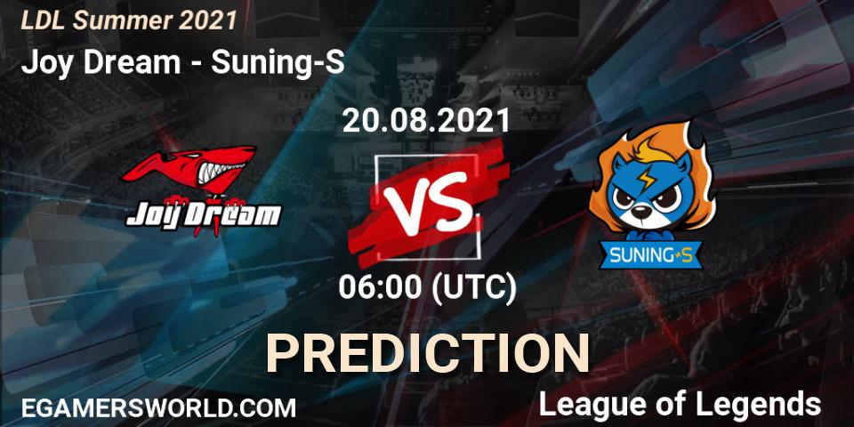 Joy Dream vs Suning-S: Match Prediction. 20.08.21, LoL, LDL Summer 2021