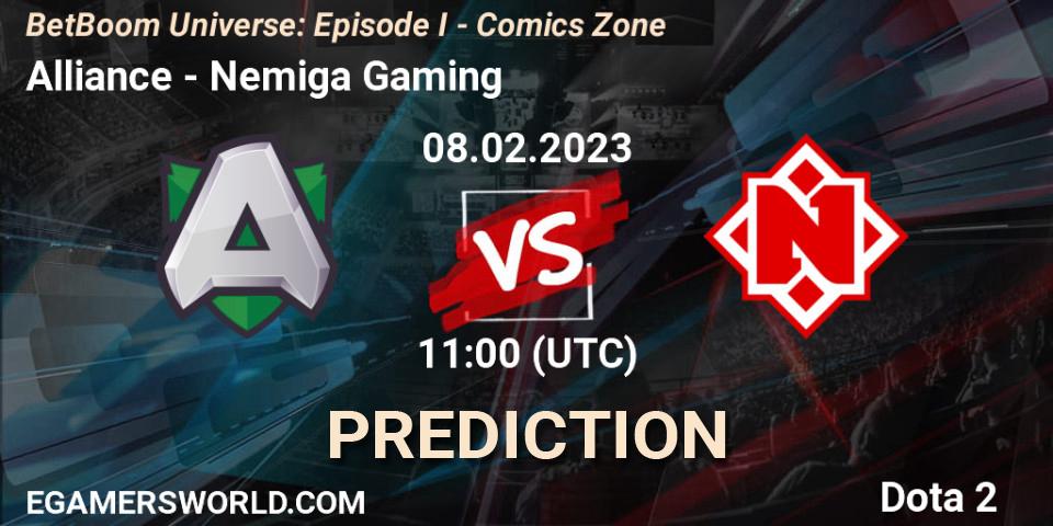 Alliance vs Nemiga Gaming: Match Prediction. 08.02.23, Dota 2, BetBoom Universe: Episode I - Comics Zone