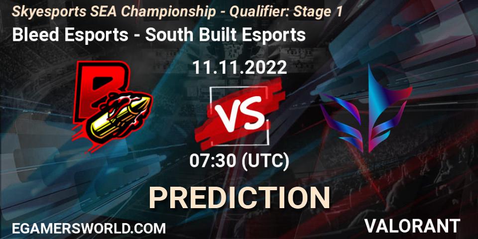 Bleed Esports vs South Built Esports: Match Prediction. 11.11.2022 at 07:30, VALORANT, Skyesports SEA Championship - Qualifier: Stage 1
