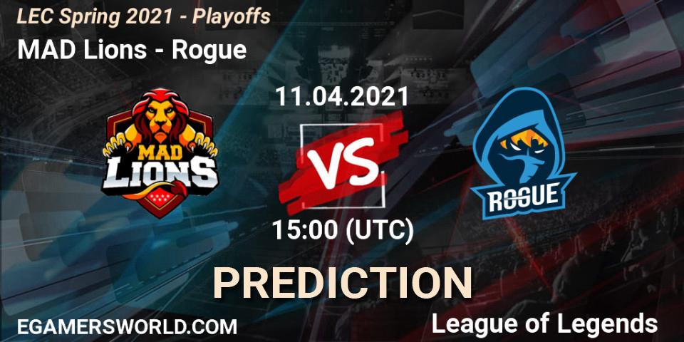 MAD Lions vs Rogue: Match Prediction. 11.04.2021 at 15:00, LoL, LEC Spring 2021 - Playoffs
