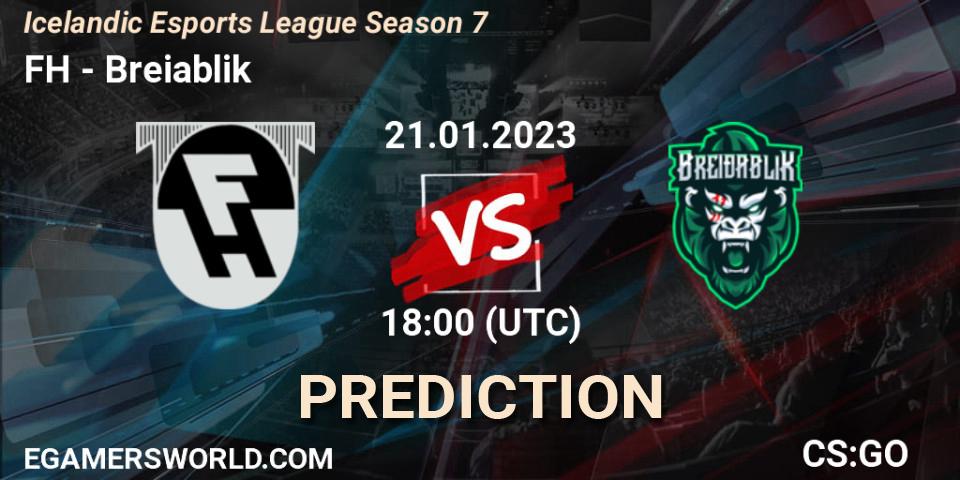 FH vs Breiðablik: Match Prediction. 21.01.2023 at 18:10, Counter-Strike (CS2), Icelandic Esports League Season 7