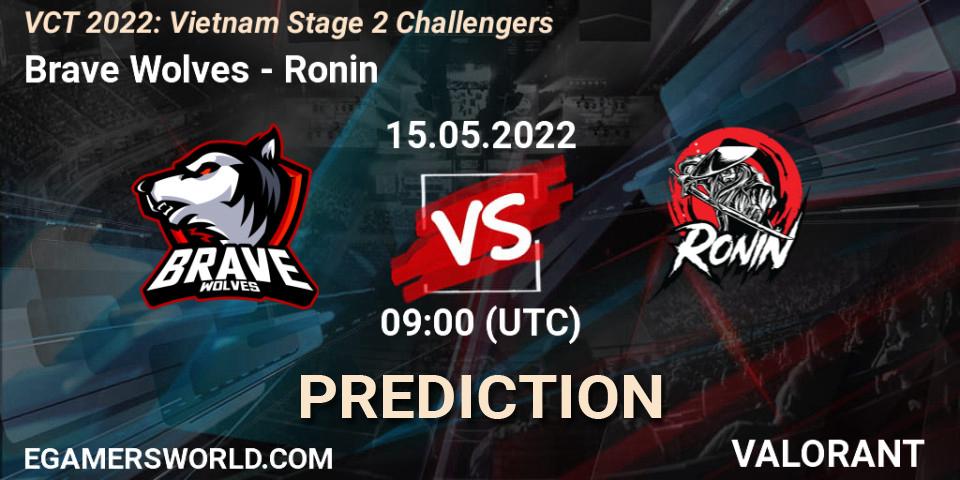 Brave Wolves vs Ronin: Match Prediction. 15.05.2022 at 09:00, VALORANT, VCT 2022: Vietnam Stage 2 Challengers