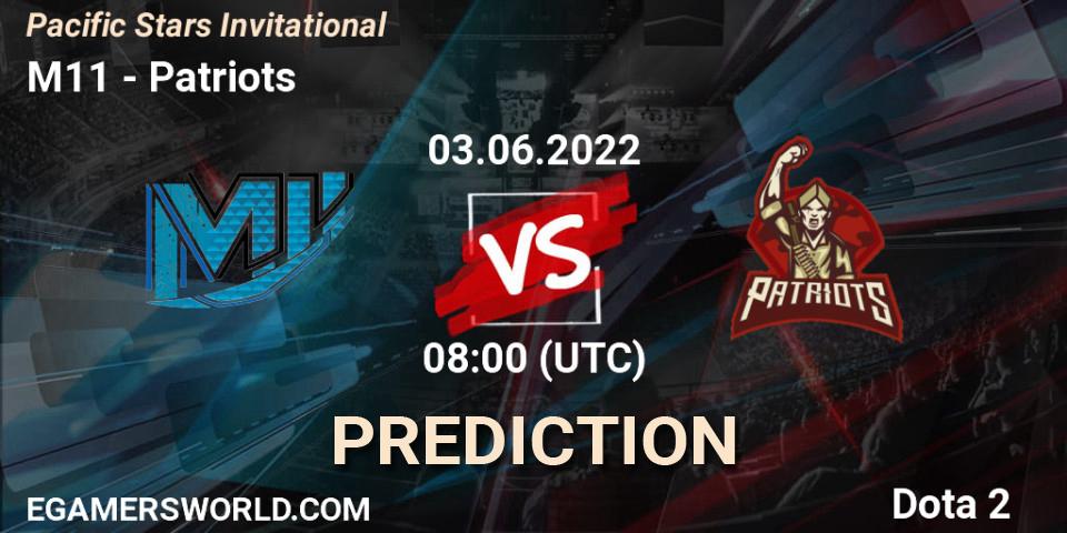 M11 vs Patriots: Match Prediction. 03.06.2022 at 10:29, Dota 2, Pacific Stars Invitational